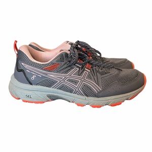 ASICS Gel Venture 8 sneakers 8.5 gray peach Athleisure workout gym outdoors